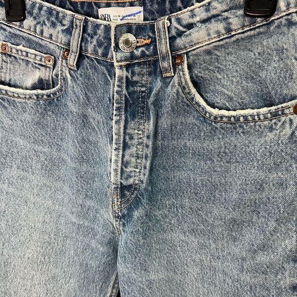 Zara Mom fit jeans tapered high waist button fly 90s size 4 - Picture 6 of 16